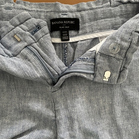 Banana Republic Blake Crop Blue Mid Rise Wide Leg Pants. - Picture 6 of 9